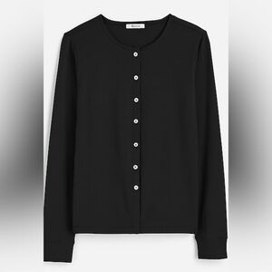 Madewell black button up cardigan, black/small